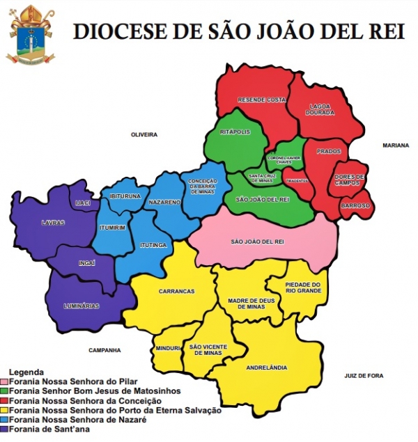 Emaús São João Del Rei Diocese ganha novo mapa territorial após criação de novas foranias Emaús São João Del Rei Diocese ganha novo mapa territorial após criação de novas foranias